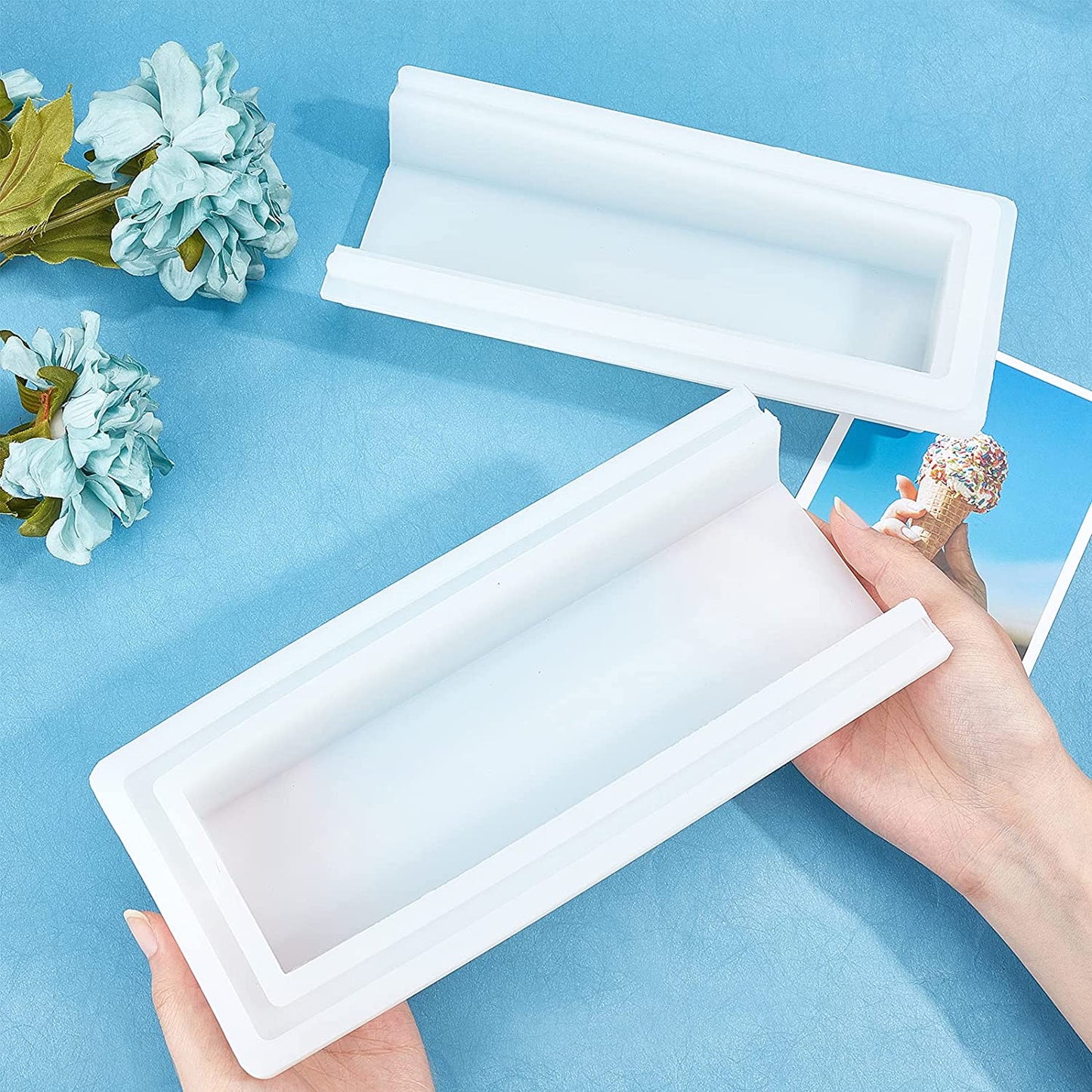 AHANDMAKER Square Shape Tube Column Silicone Soap Mould, Embed Soap Making Supplies Column Silicone Mould for DIY Craft Christmas Cake Baking Handmade Candle Soap Making Supplies image 2