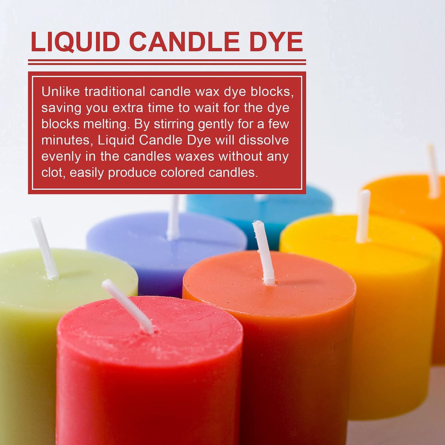 Candle Dye - 24 Colors Liquid Candle Making Dye for DIY candle making supplies Kit, Food Grade Ingredients Oil-Based Candle Coloring for Soy Wax Dyes, Beeswax, Gel Wax, Paraffin Wax - Each 0.35oz/10ml image 5