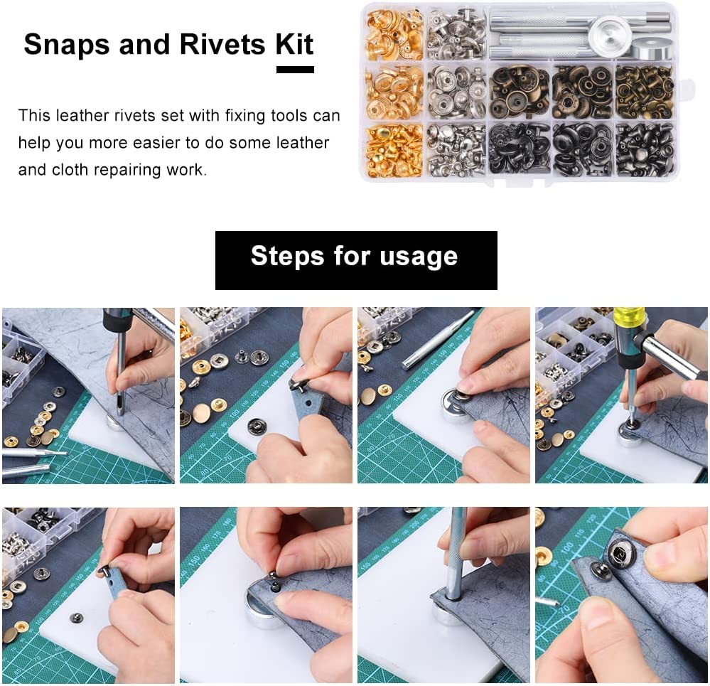 447 Pieces Leather Working Tools and Supplies with Instruction, Leathercraft Tools Kit, Leathercraft Tools Holder, Leather Craft Stamping Tools, Stitching Hole Punch, Leather Working Saddle Making image 4