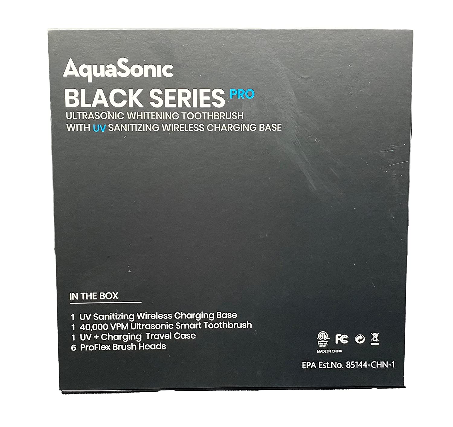 AquaSonic Black Series PRO – Ultra Whitening Toothbrush w UV Sanitizing Base – 4 Modes &amp; Smart Timers – UV Sanitizing &amp; Charging Travel Case – UltraSonic Electric Tooth Brush – 6 Proflex Brush Heads image 6