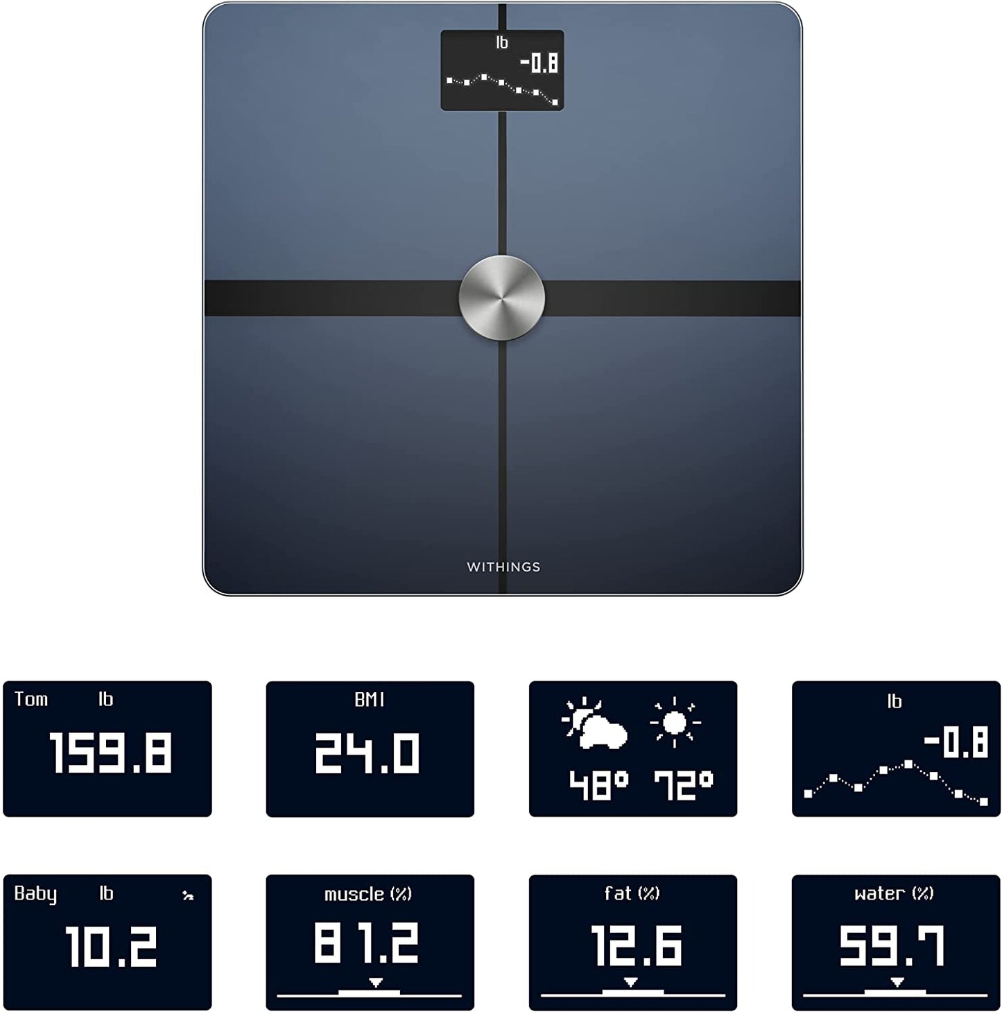 Withings Body+ - Digital Wi-Fi Smart Scale with Automatic Smartphone App Sync, Full Body Composition Including, Body Fat, BMI, Water Percentage, Muscle &amp; Bone Mass, with Pregnancy Tracker &amp; Baby Mode image 2