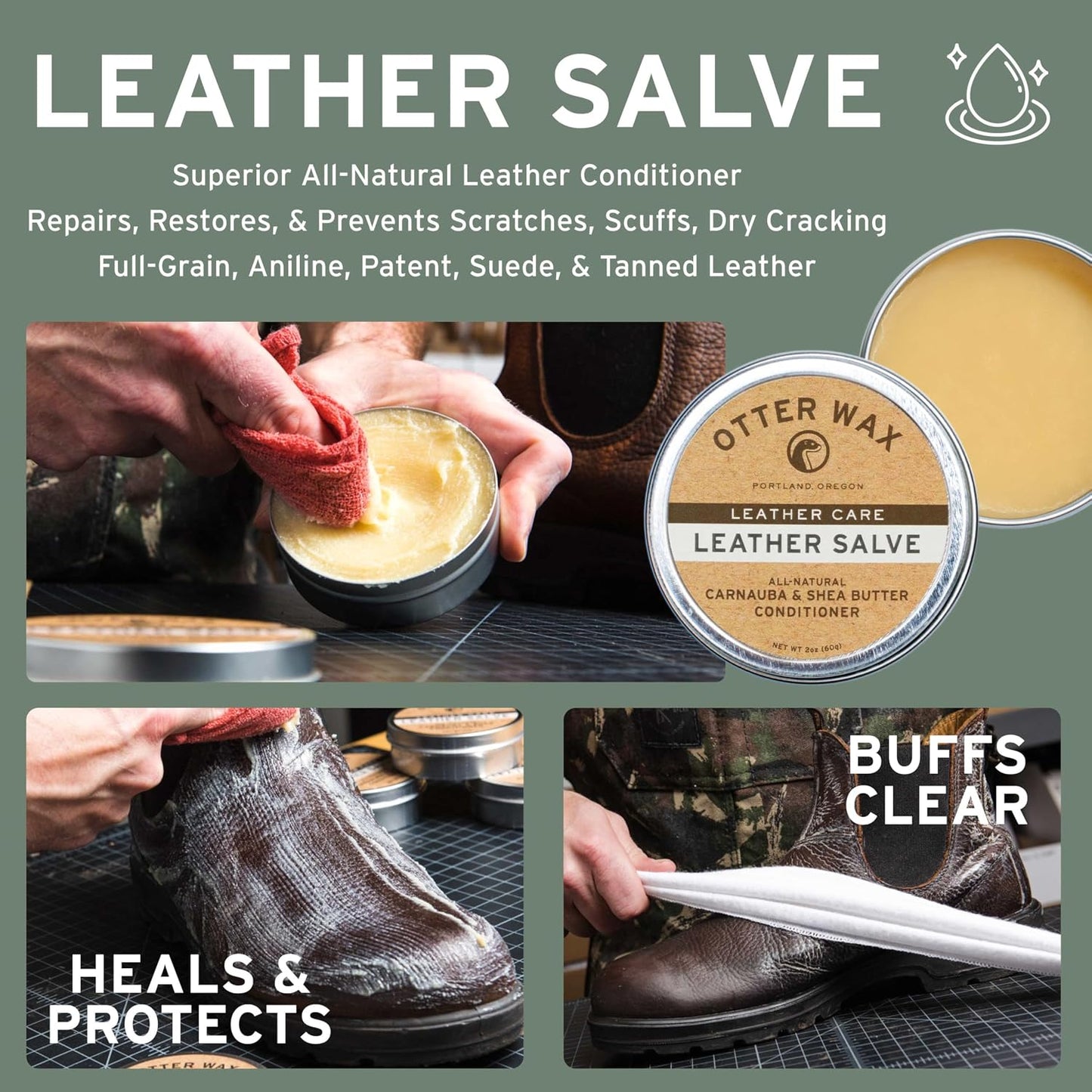 Otter Wax Essential Leather Care Kit — Clean, Condition & Protect