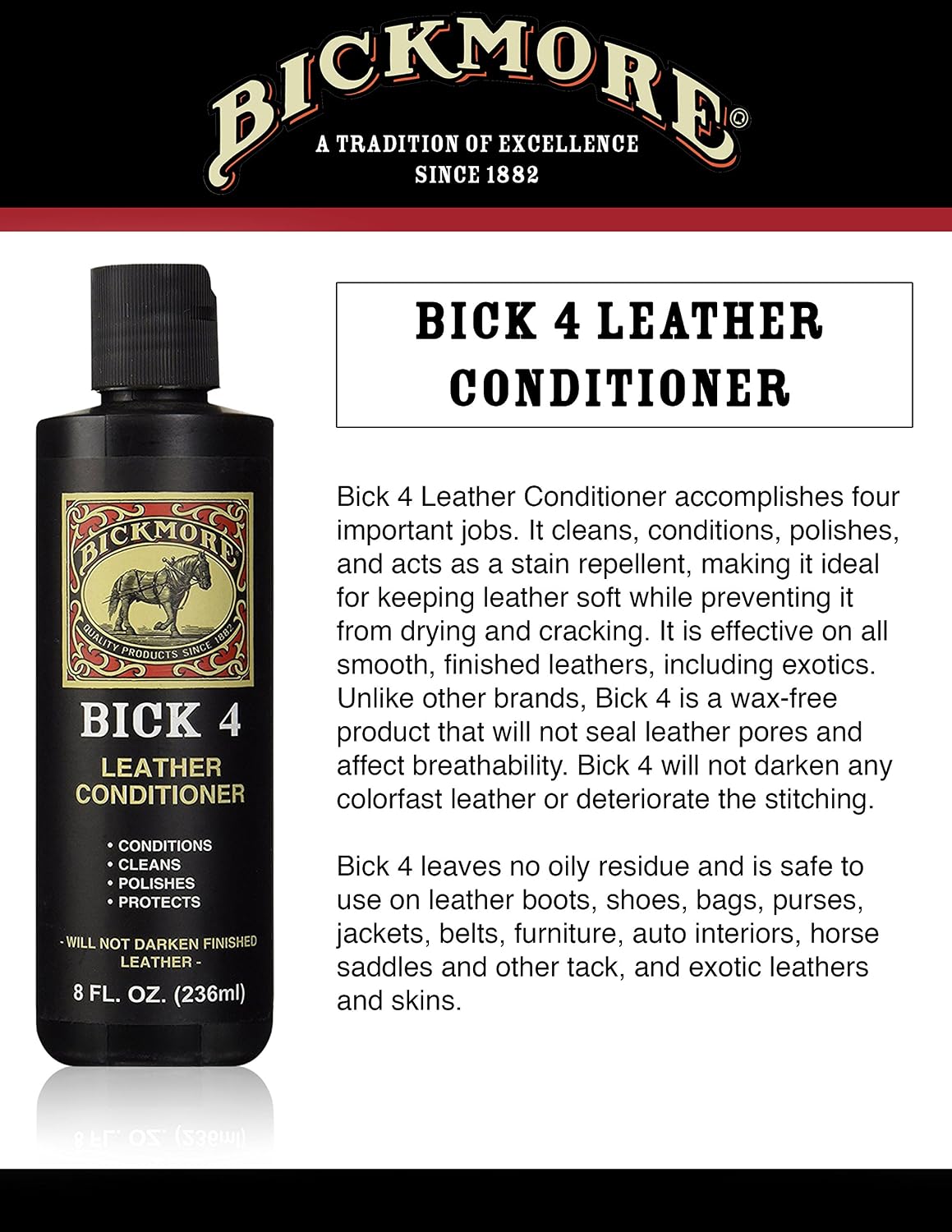 Bickmore Boot Care Kit — Bick 1 Cleaner, Bick 4 Conditioner & Gard-More