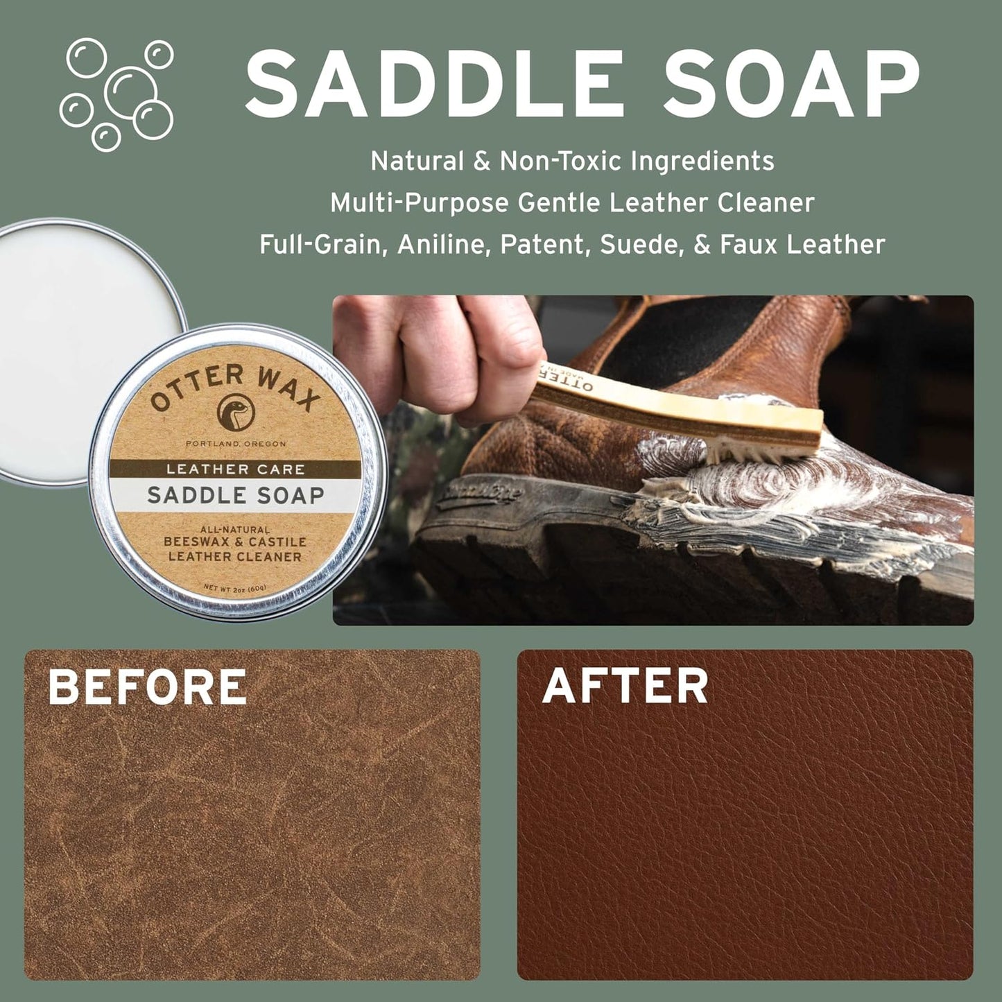 Otter Wax Essential Leather Care Kit — Clean, Condition & Protect