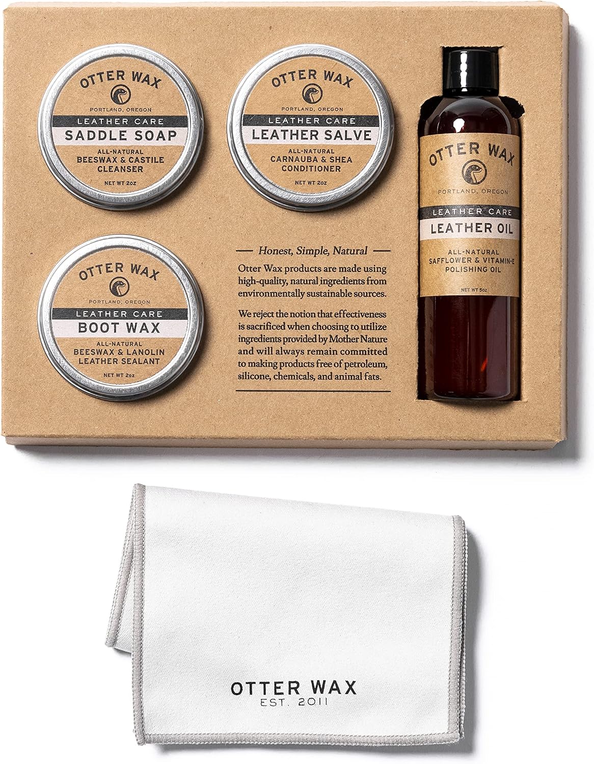 Otter Wax Essential Leather Care Kit — Clean, Condition & Protect