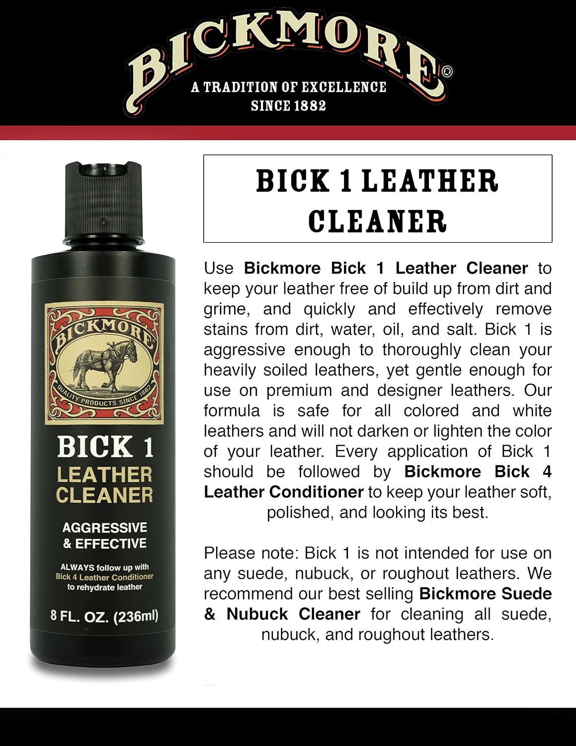 Bickmore Boot Care Kit — Bick 1 Cleaner, Bick 4 Conditioner & Gard-More