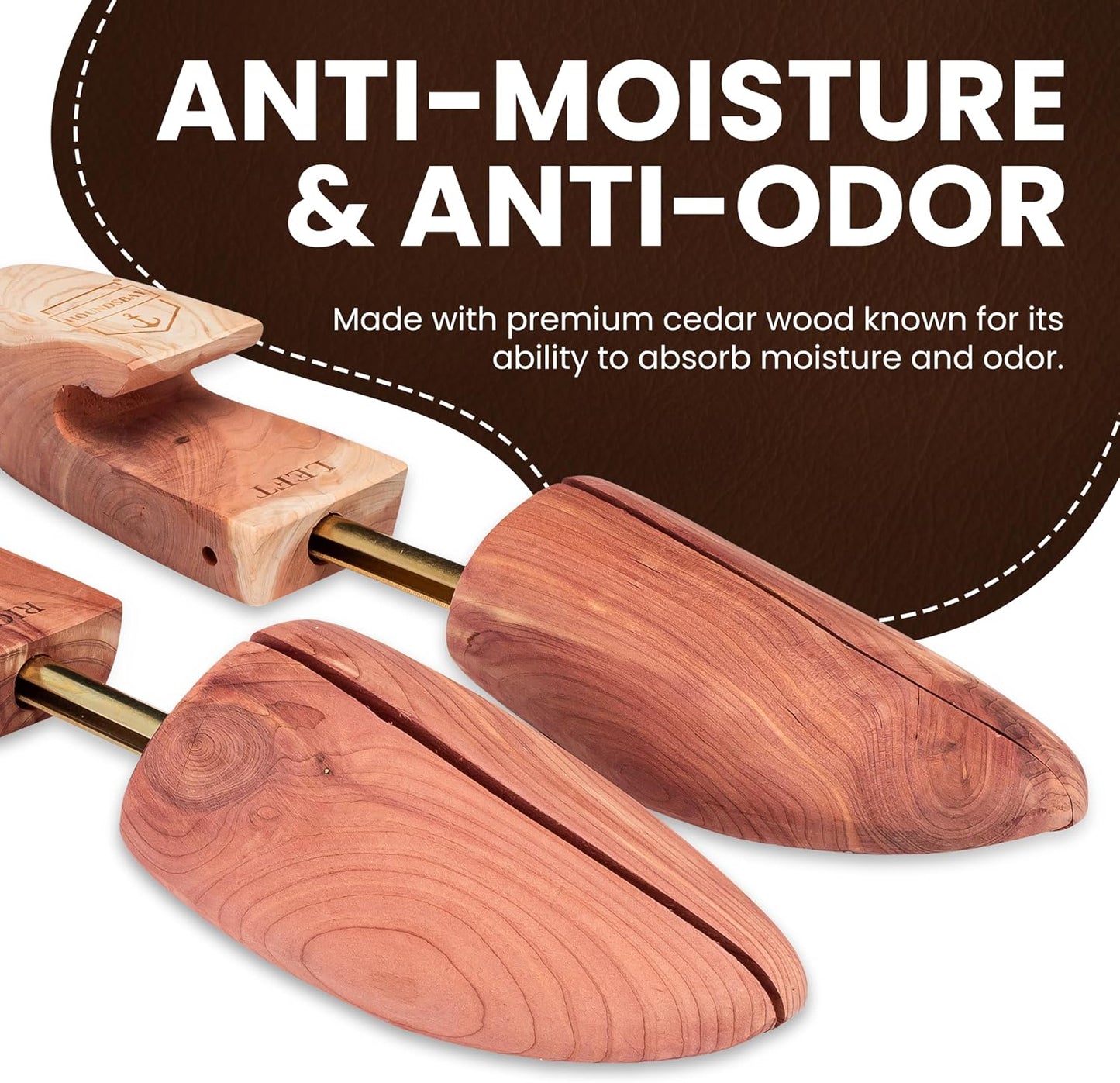 Cedar Shoe Trees 2-Pack — Aromatic Red Cedar, Men's Large 10–11