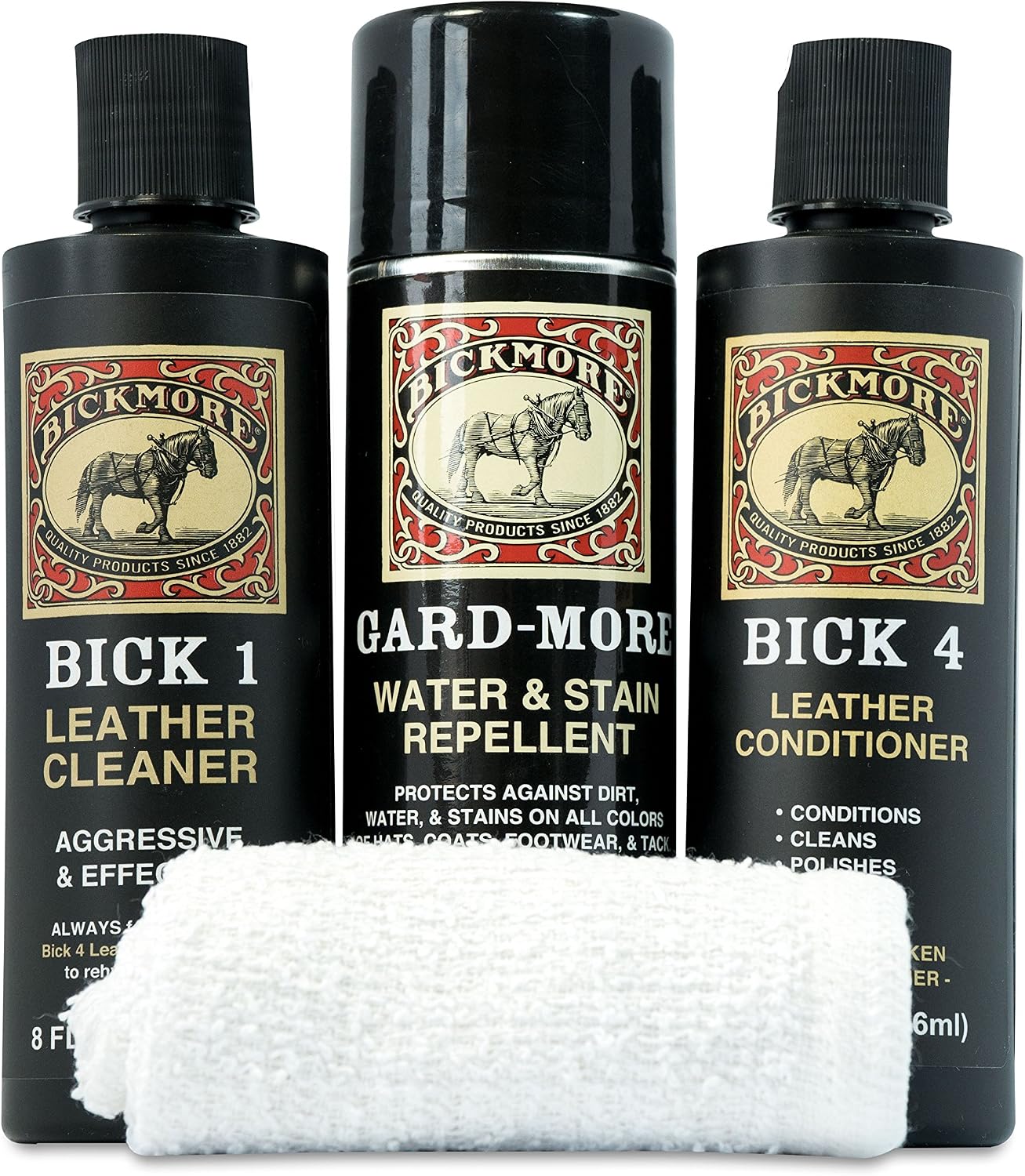 Bickmore Boot Care Kit — Bick 1 Cleaner, Bick 4 Conditioner & Gard-More