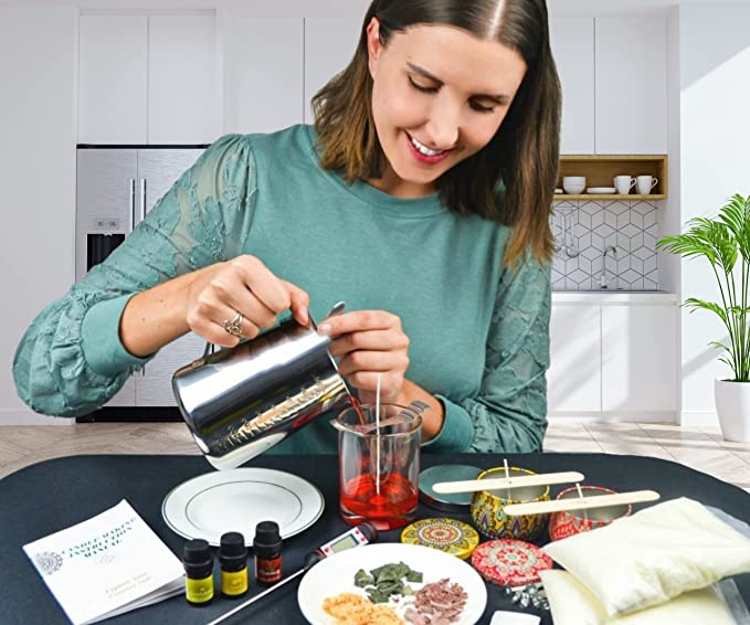 Candle Making Kit - Soy Wax Candle Making Set - Storage Box with Glass Jars &amp; Complete Candle Making Supplies - DIY Craft Kits for Adults - Arts and Crafts - Perfect Gift for Any Occasion image 4
