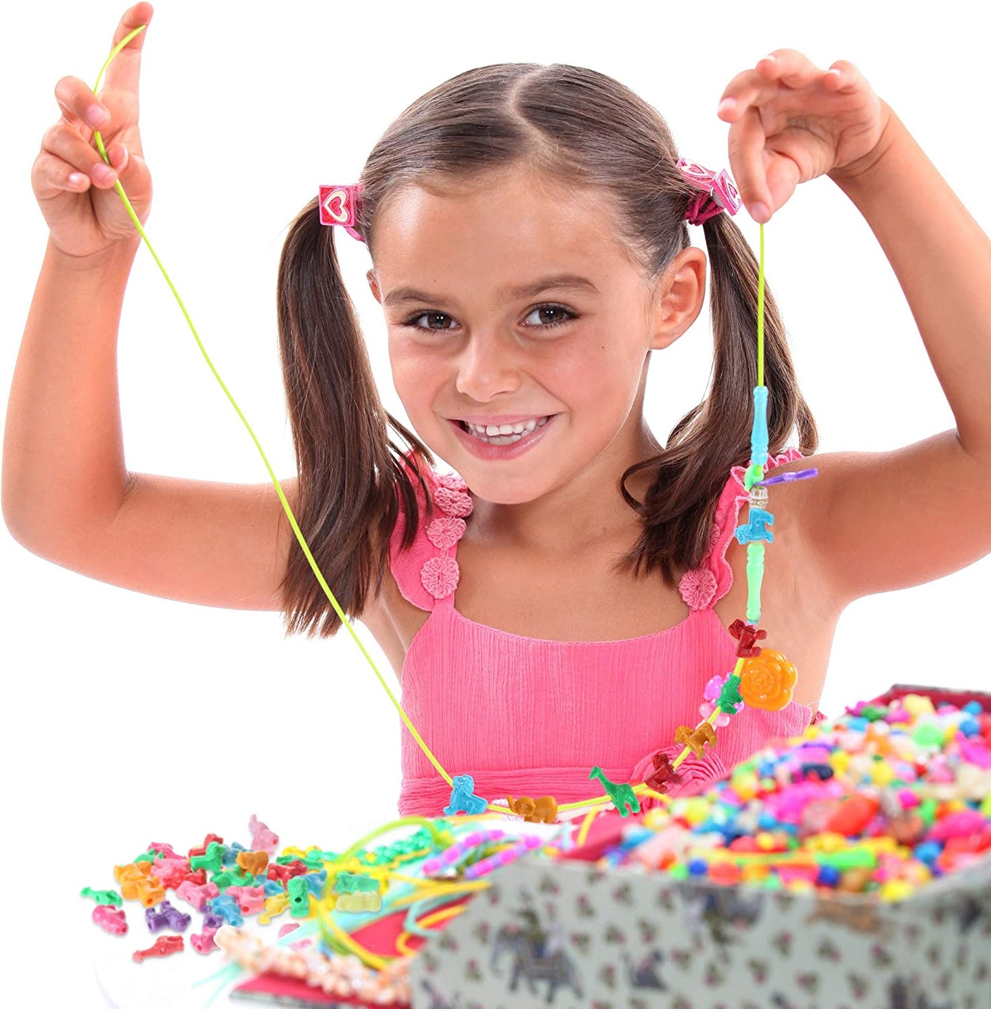 180 Pcs Animal Shaped Beads Zoo Animal Pony Bead Charms Plastic Colorful Craft Beads 0.66 Pounds with Various Animal Design for Kids DIY Jewelry Craft Making Necklace Bracelet Supplies image 6