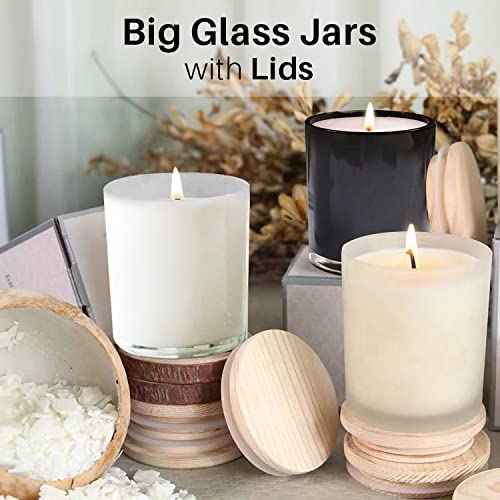 DIY Soy Candle Making Kit for Adults with Big Glass Candle Jars - Candle Making Supplies - Candle Rose Mold - Wicks - Soy Wax Flakes Candle Making Kits - Full Beginners Set image 2