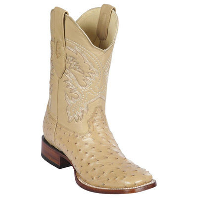 LOS ALTOS BOOTS MENS #8220311 WIDE SQUARE TOE | GENUINE FULL QUILL OSTRICH LEATHER BOOTS | COLOR ORYX image 0