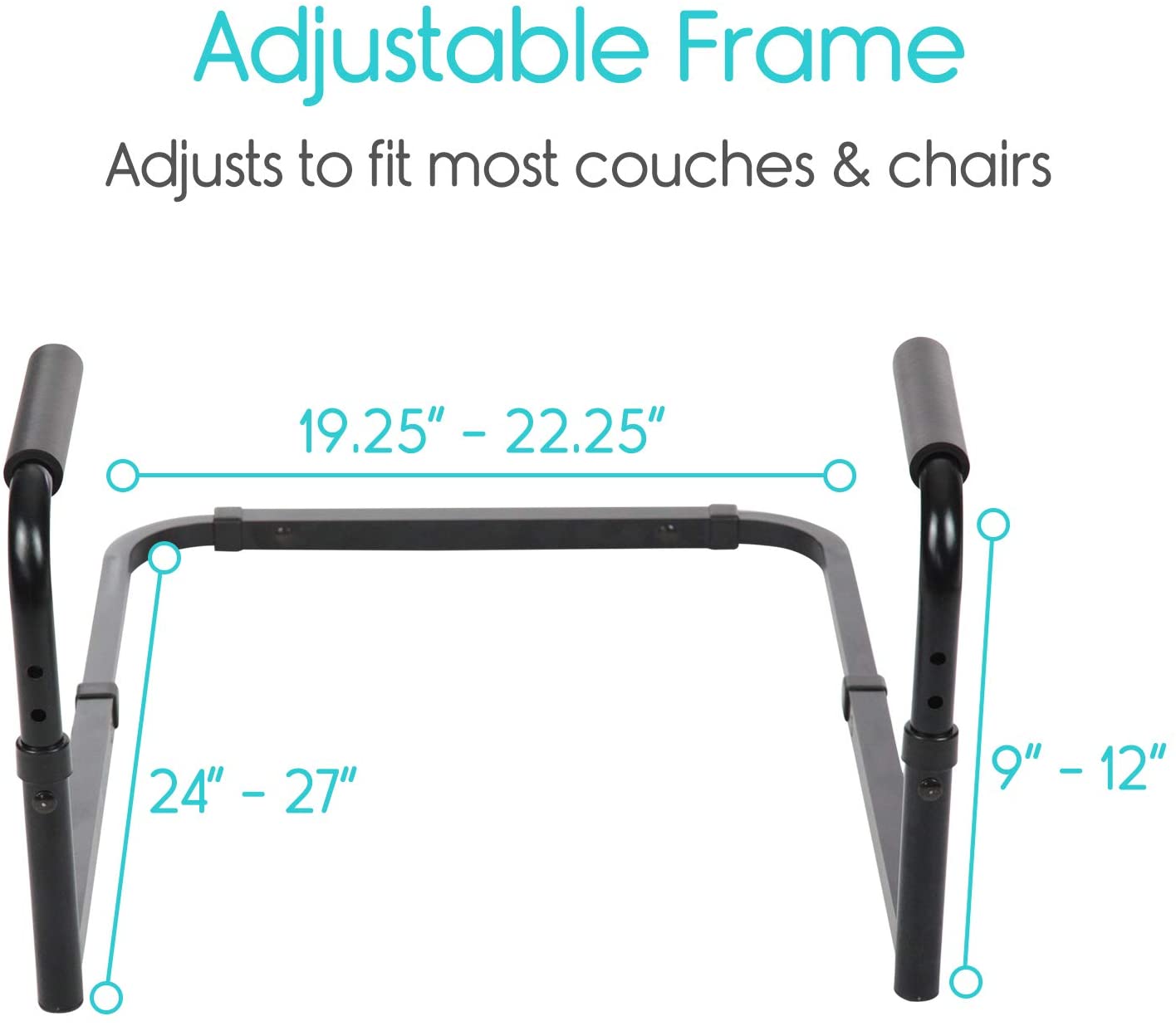 Vive Stand Assist - Mobility Standing Aid Rail for Couch, Chair - Assistance Handle for Patients, Elderly, Seniors and Disabled - Safety Grab Bar for Sitting, Sofa, Home - Adjustable, Portable Device image 2
