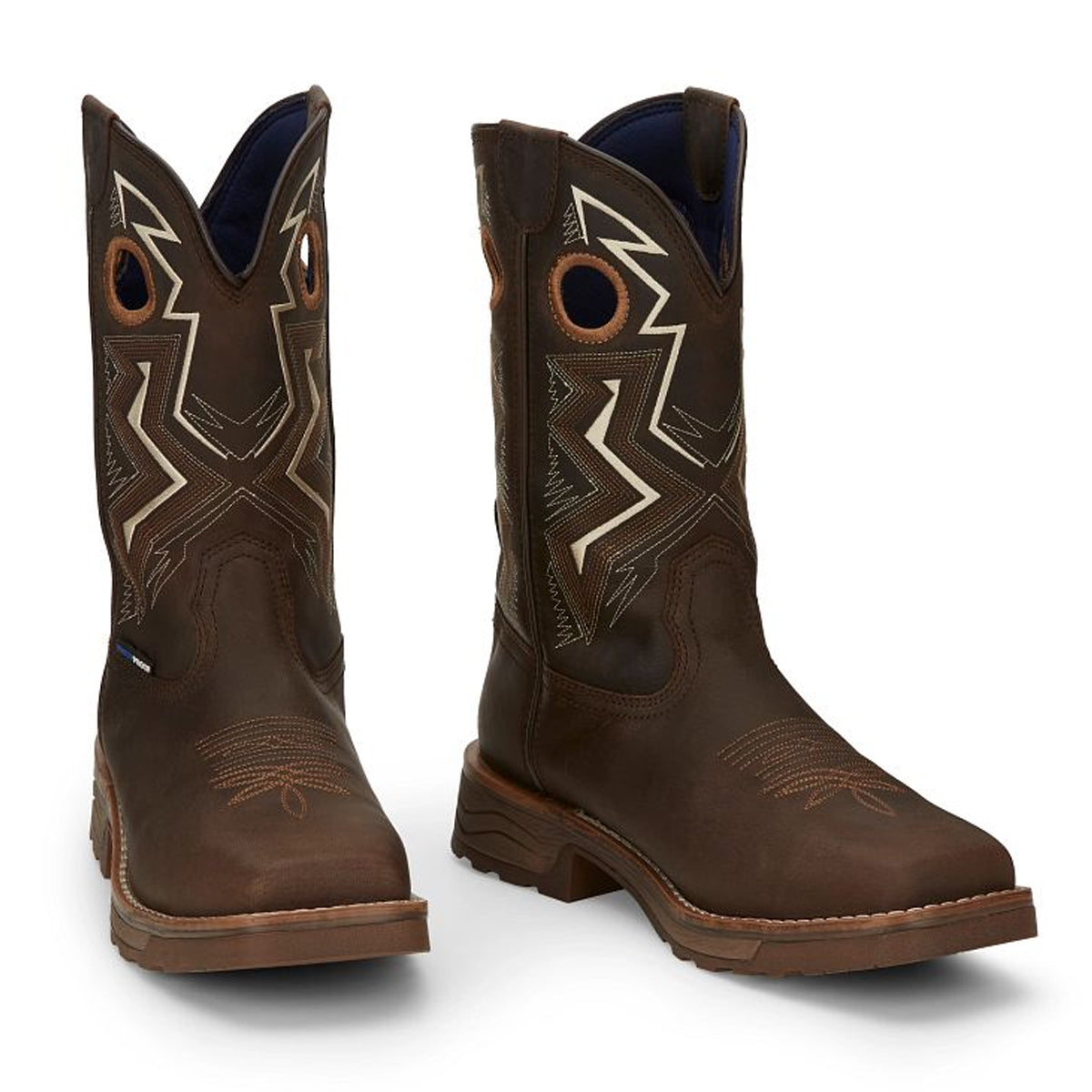 Tony Lamas Men's Footwear Work Force 11" Wide Square Composite Toe Waterproof Work Boot Color Walnut image 0