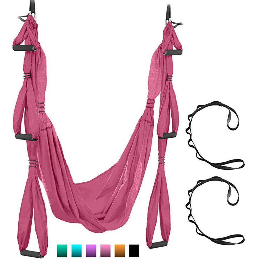 Yoga Lover - Trapeze Yoga Swing Hammock/Trapeze/Sling - Healthy Model Life Aerial- Aerial Swing Set Yoga + Extension Straps & Hooks  /Antigravity Ceiling Hanging Yoga Sling - Inversion Swing for Beginners image 1