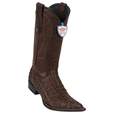 WILD WEST BOOTS #2958235 MEN'S | COLOR SANDED BROWN | MEN'S WILD WEST CAIMAN BELLY 3X TOE BOOTS HANDCRAFTED image 0