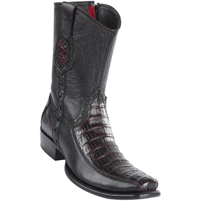 WILD WEST BOOTS #279BF8218 MEN'S | COLOR BLACK CHERRY | MEN’S WILD WEST CAIMAN BELLY WITH DEER BOOTS DUBAI TOE HANDCRAFTED image 0