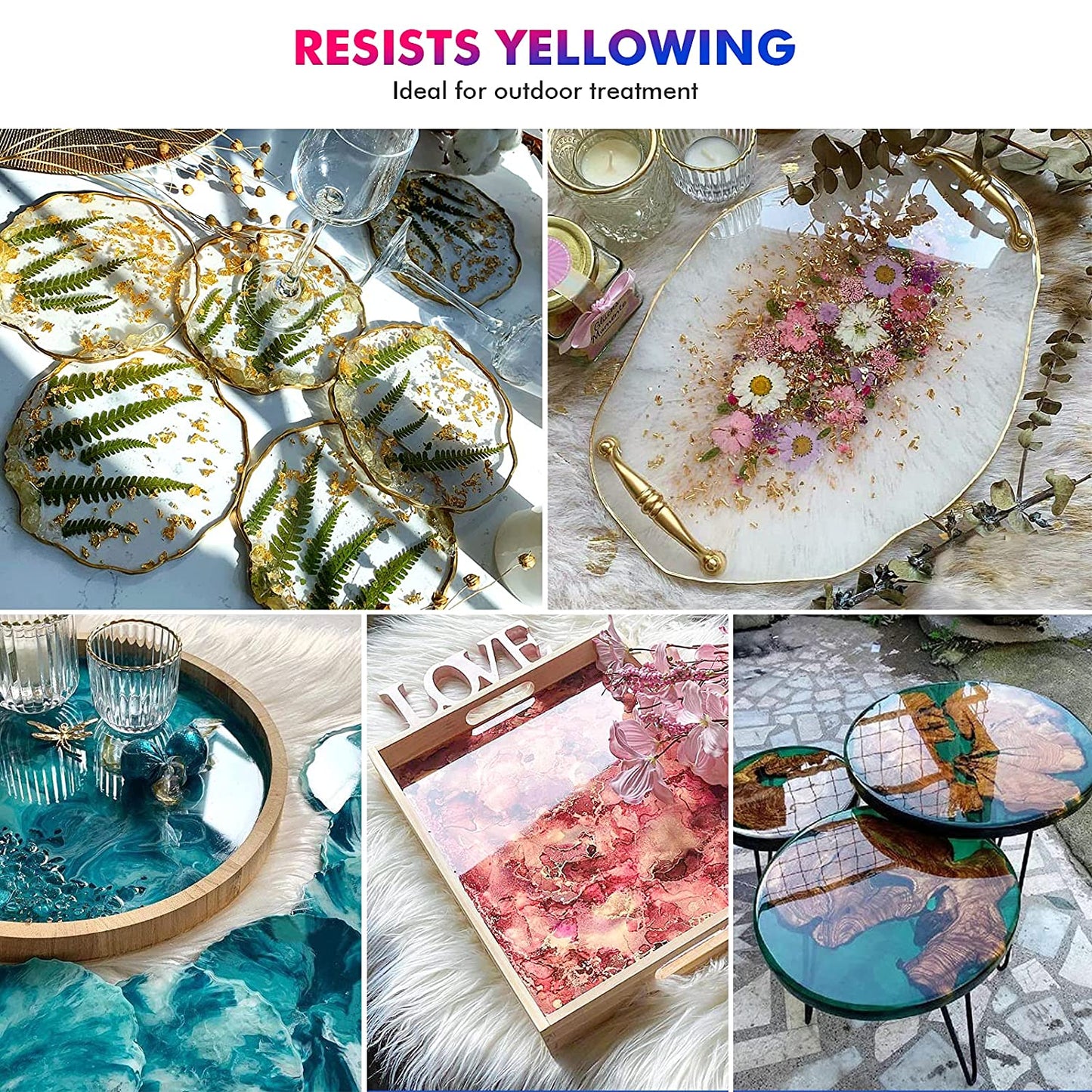 34 OZ Epoxy Resin Kit - Craft Resin Crystal Clear Resin &amp; Hardener Casting Resin for Jewelry Crafts &amp; Art Resin - Food Safe Self Leveling High Gloss UV &amp; Heat Resistant No Bubble &amp; Yellowing image 4