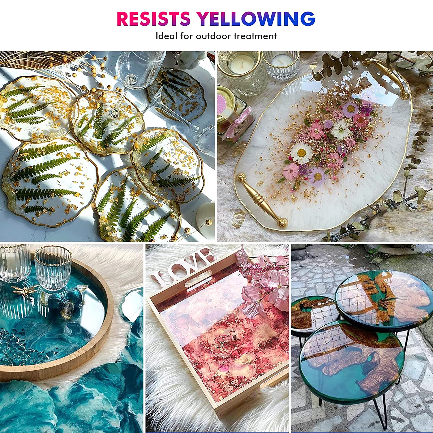 34 OZ Epoxy Resin Kit - Craft Resin Crystal Clear Resin &amp; Hardener Casting Resin for Jewelry Crafts &amp; Art Resin - Food Safe Self Leveling High Gloss UV &amp; Heat Resistant No Bubble &amp; Yellowing image 4