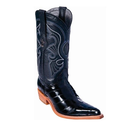 WOMEN'S LOS ALTOS BLACK EEL SKIN BOOTS 3X TOE PROFILE HANDMADE | COLOR BLACK (350805-2) image 0