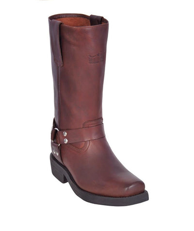 LOS ALTOS BOOTS MENS #55P5407 BIKER BOOT | GENUINE GREASY LEATHER BOOTS | COLOR BROWN image 0