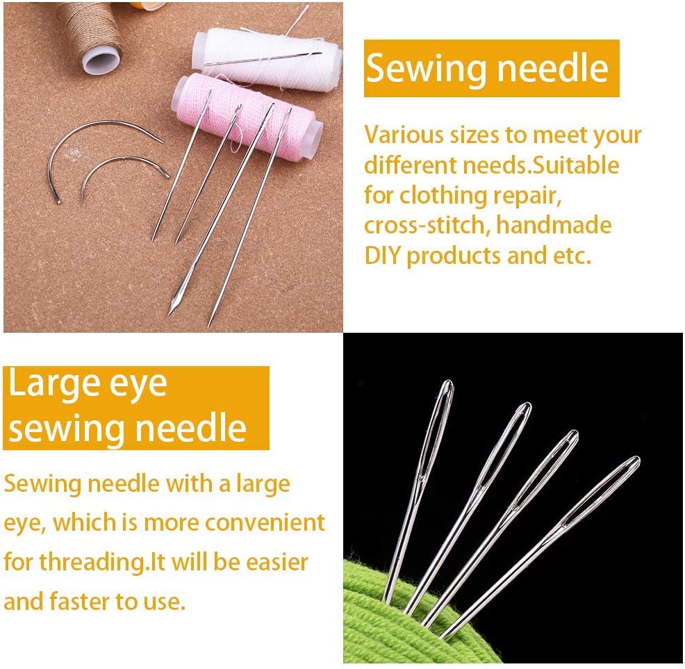BUTUZE 32 PCS Upholstery Repair Kit, Leather Sewing Repair Kit with Storage Box, Sewing Thread, Large-Eye Stitching Needles, Sewing Awl, Leather Craft Tool Kit for Leather Repair, Stitching, Sewing image 3