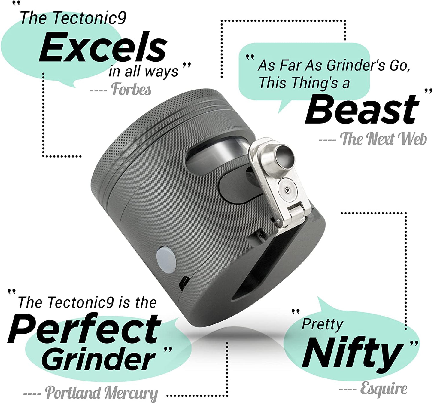 Tectonic MANUAL Herb Grinder w/ AUTOMATIC Electric Herbal Spice Dispenser Large 2.5" Aluminum Alloy image 2