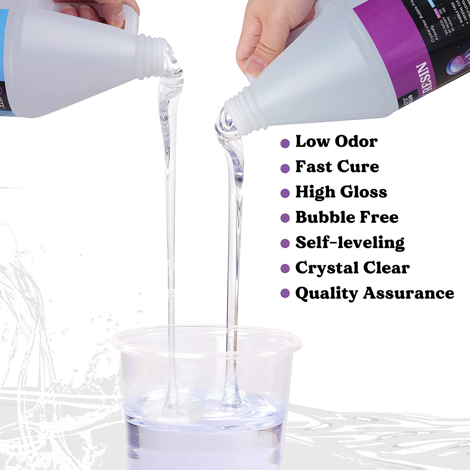 LET'S RESIN Epoxy Resin Kit, 1 Gallon Bubble Free &amp; Crystal Clear Epoxy Resin, Table Top Epoxy Resin for Coating, Casting, DIY, Bar Top, River Tables, Resin Art, Wood image 1