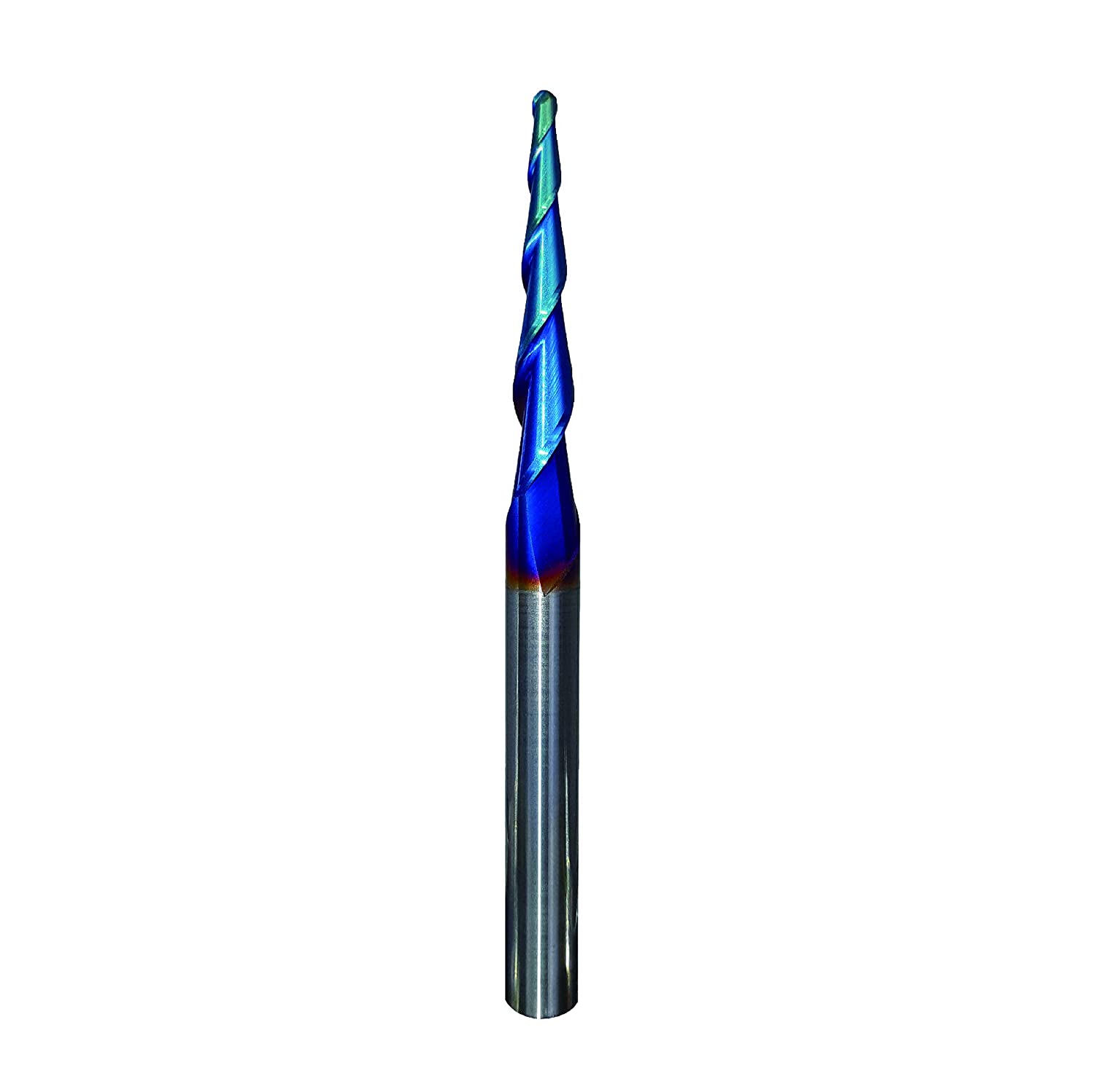 SPEED TIGER ITBTA Tapered End Mill- CNC Carving Bits, Ball Tip R0.25, 1/4"Shank 3"OVL for Wood/Alloy Steels/Hardened Steels-Made in Taiwan image 0