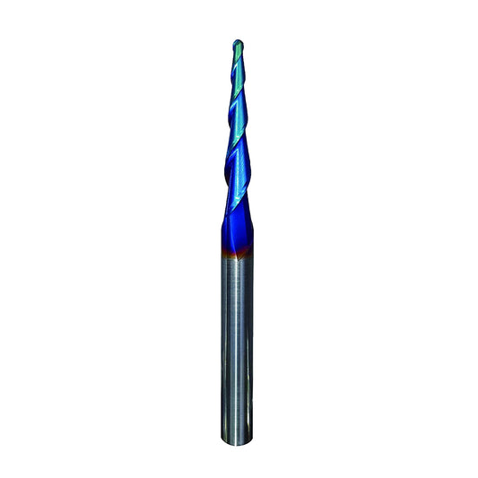 SPEED TIGER ITBTA Tapered End Mill- CNC Carving Bits, Ball Tip R0.25, 1/4"Shank 3"OVL for Wood/Alloy Steels/Hardened Steels-Made in Taiwan image 0