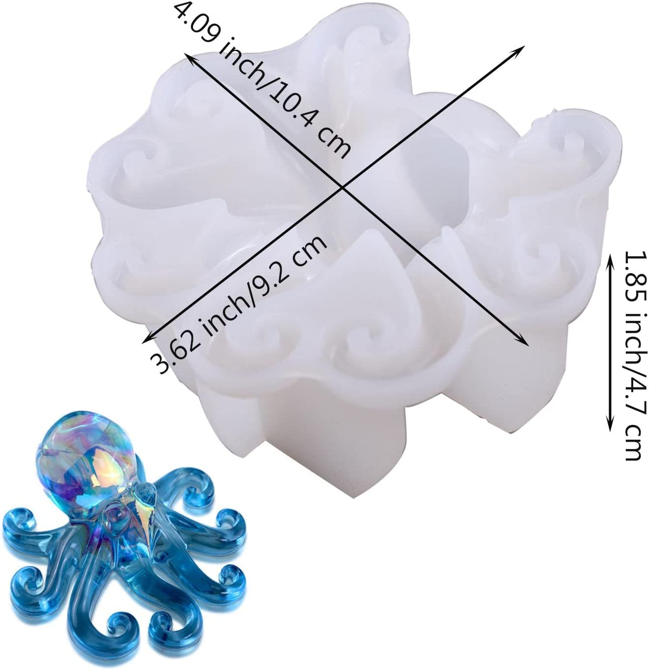 Uwariloy Octopus Epoxy Resin Molds, Creative Octopus Shape Sculpture Casting Mold, Silicone Resin Mould for DIY Crafts Soap Candle Making Chocolate Cake Beeswax image 1