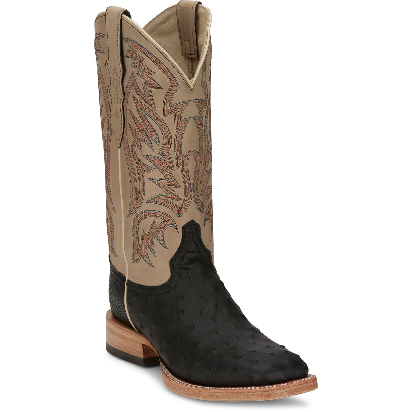 Justin Boots Men's Doc Bar 13" Full Quill Ostrich Boot - Black (AQ8042) - View 2