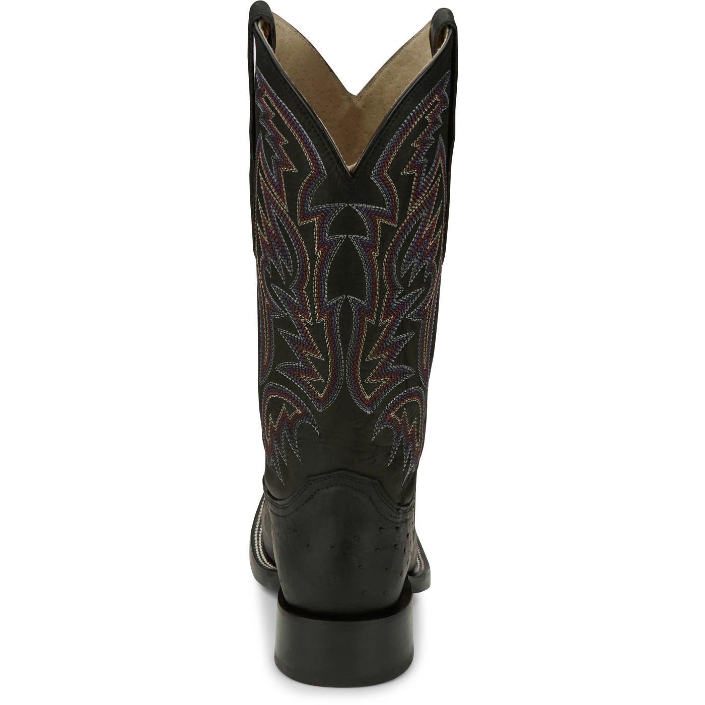 Justin Boots Men's Three Bars 13" Smooth Ostrich Boot - Black (AQ8142) - View 5