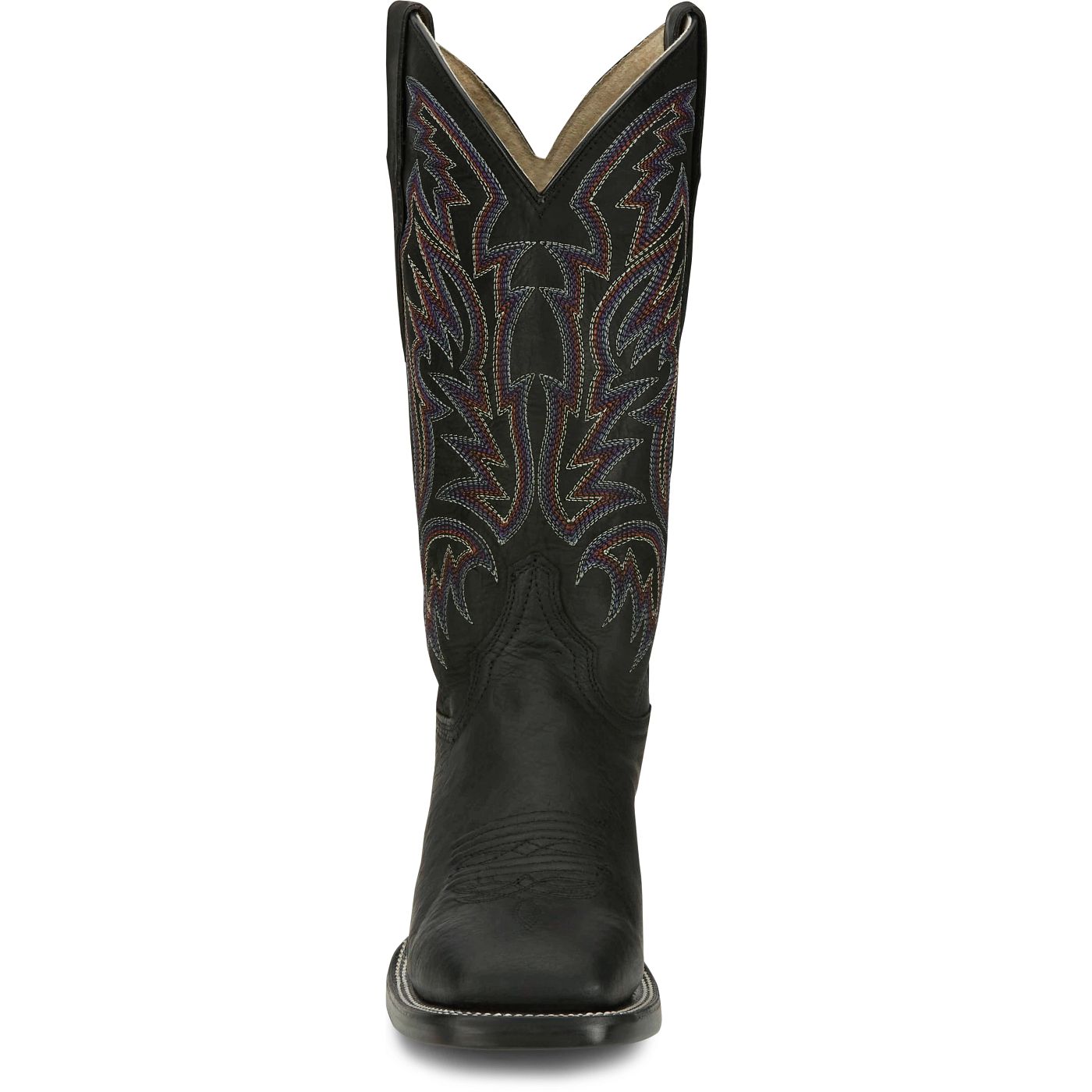 Justin Boots Men's Three Bars 13" Smooth Ostrich Boot - Black (AQ8142) - View 7