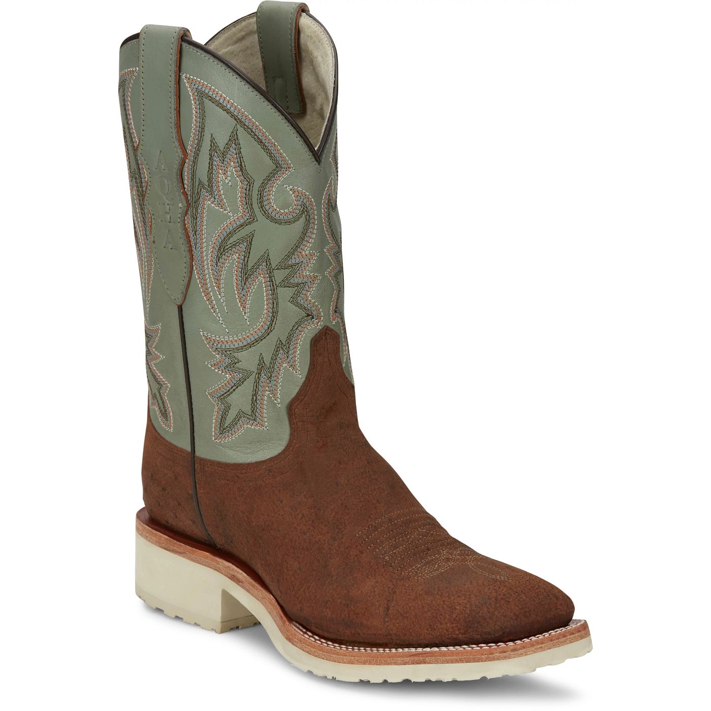 Justin Boots Men's Peppy San Badger 11" Smooth Ostrich Boot - Distressed Cognac (AQ8143) - View 2