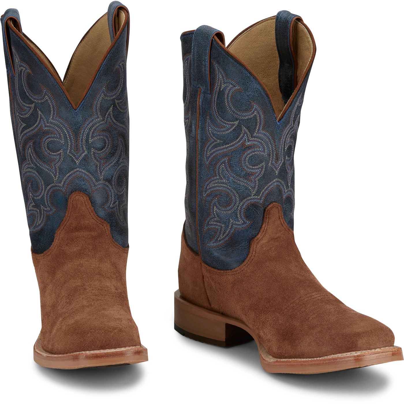 Justin Boots Men's Fergus 11" Western Boot - Royal Blue Cowhide (BR385) - Front View