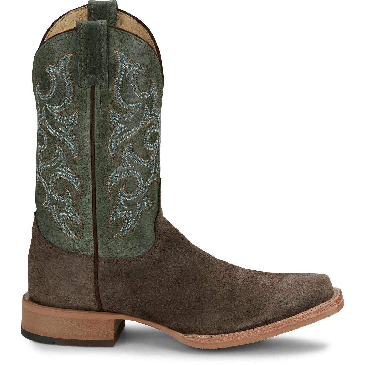 Justin Boots Men's Fergus 11" Western Boot - Antique Green Goat (BR386) - View 3