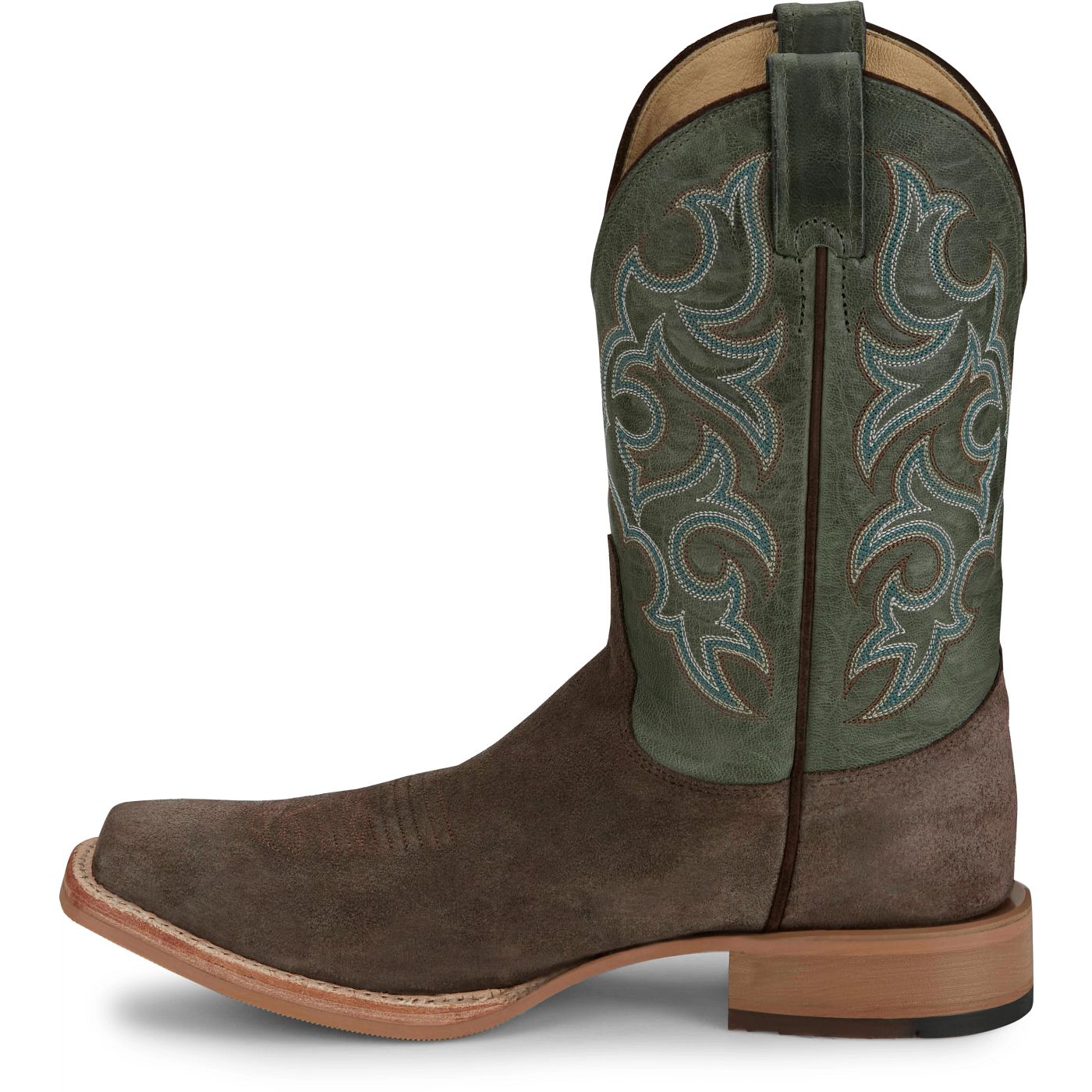 Justin Boots Men's Fergus 11" Western Boot - Antique Green Goat (BR386) - View 8