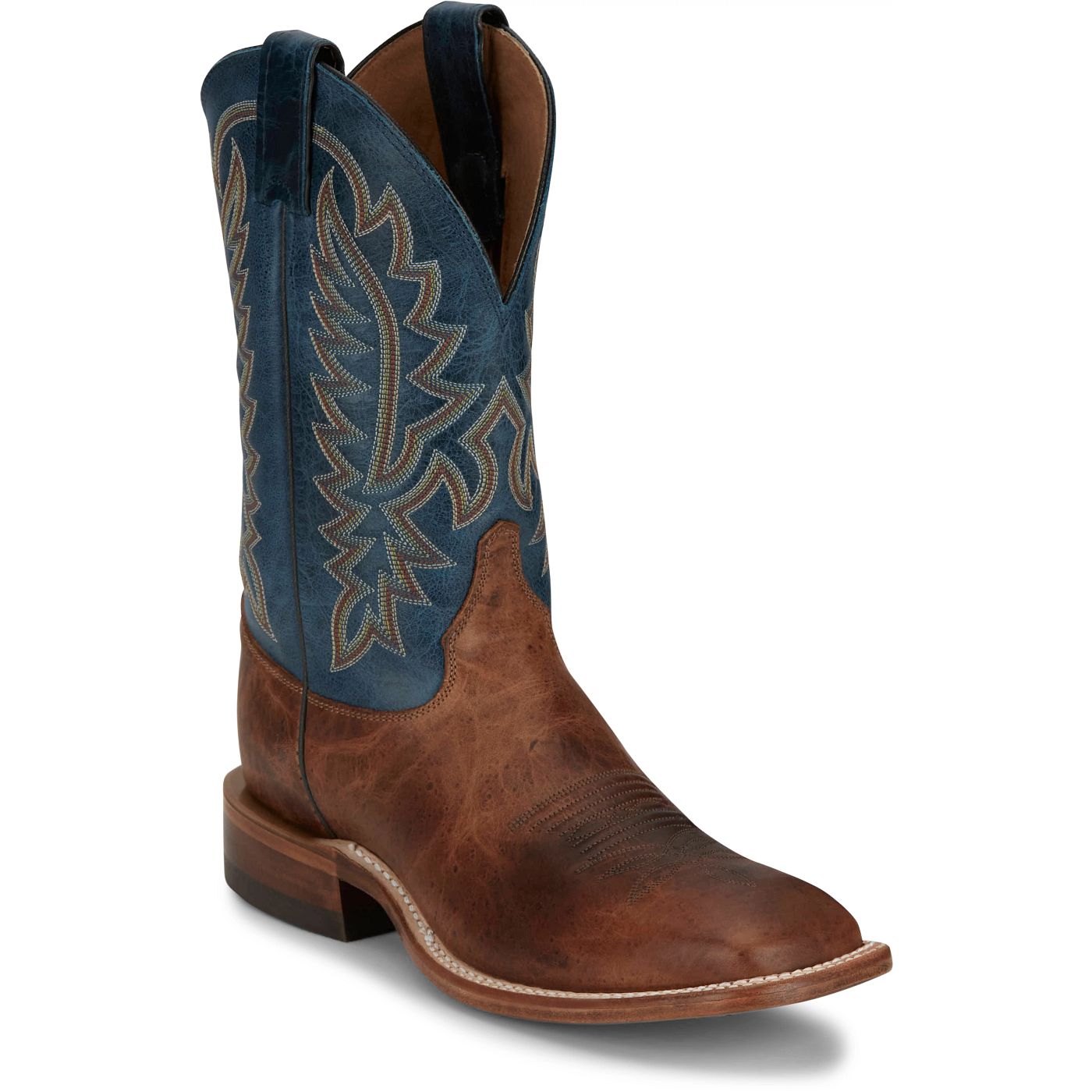 Justin Boots Men's Poston 11" Western Boot - Royal Navy Cowhide (BR388) - View 2
