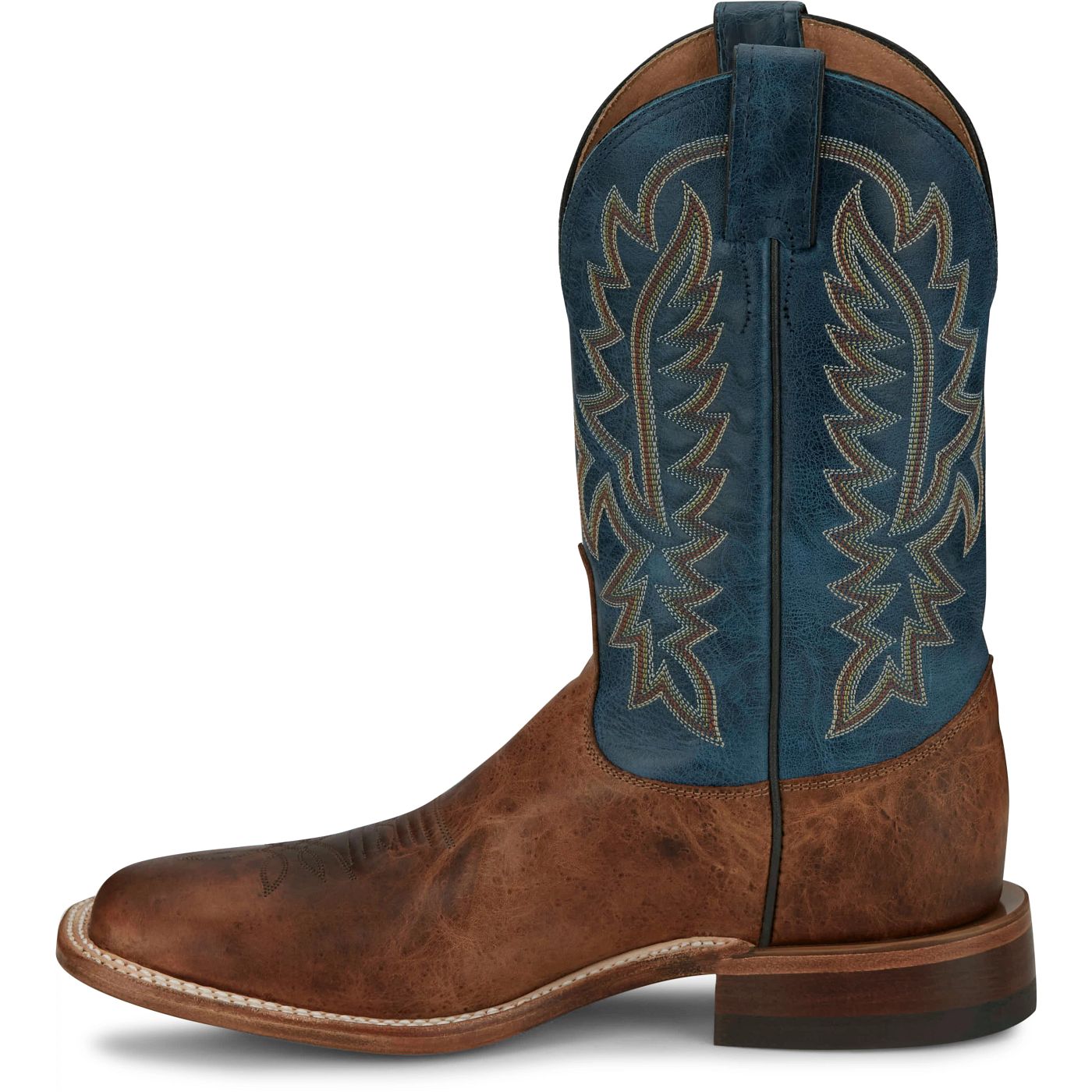 Justin Boots Men's Poston 11" Western Boot - Royal Navy Cowhide (BR388) - View 8