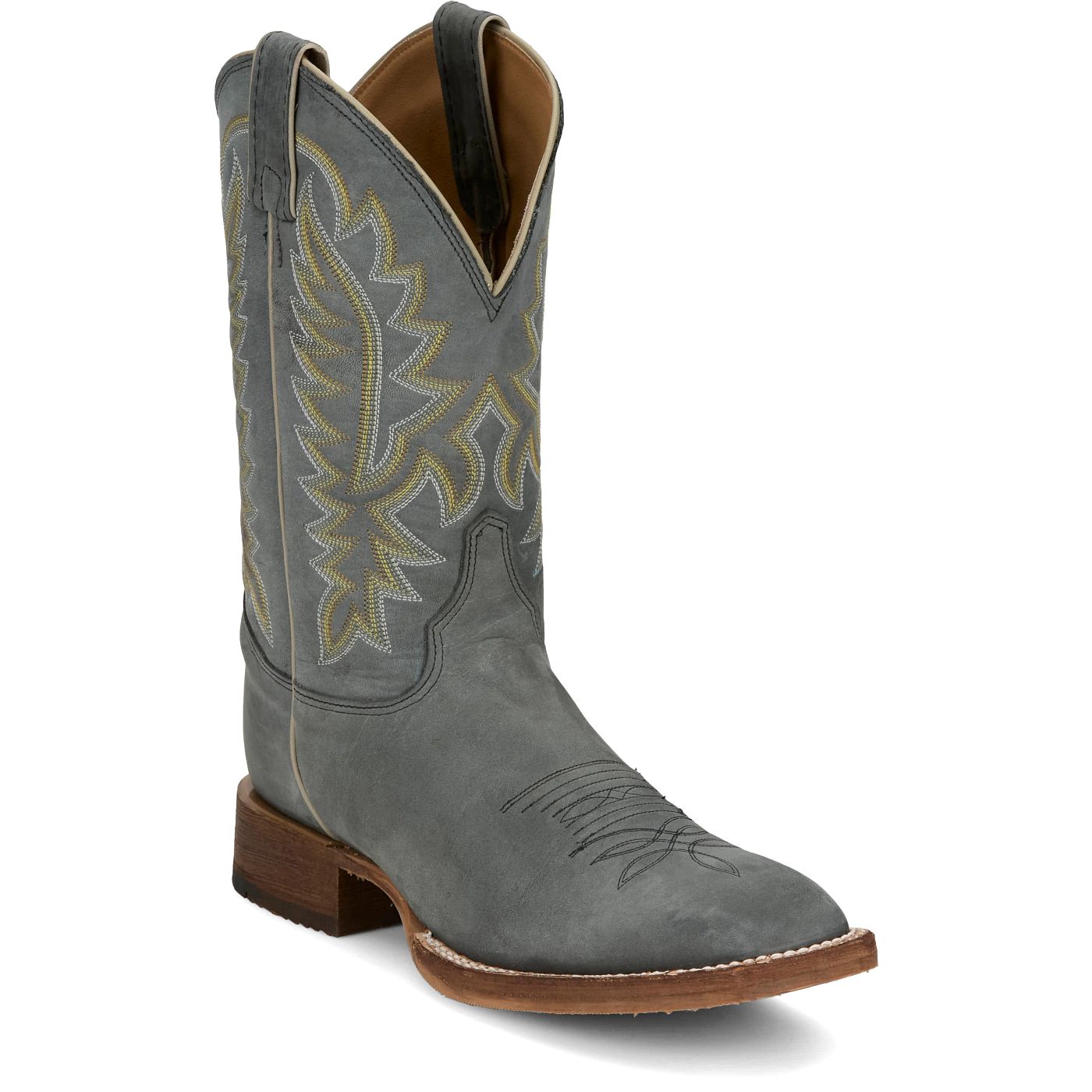 Justin Boots Men's Rancho 11" Western Boot - Weathered Grey Cowhide (BR391) - View 2