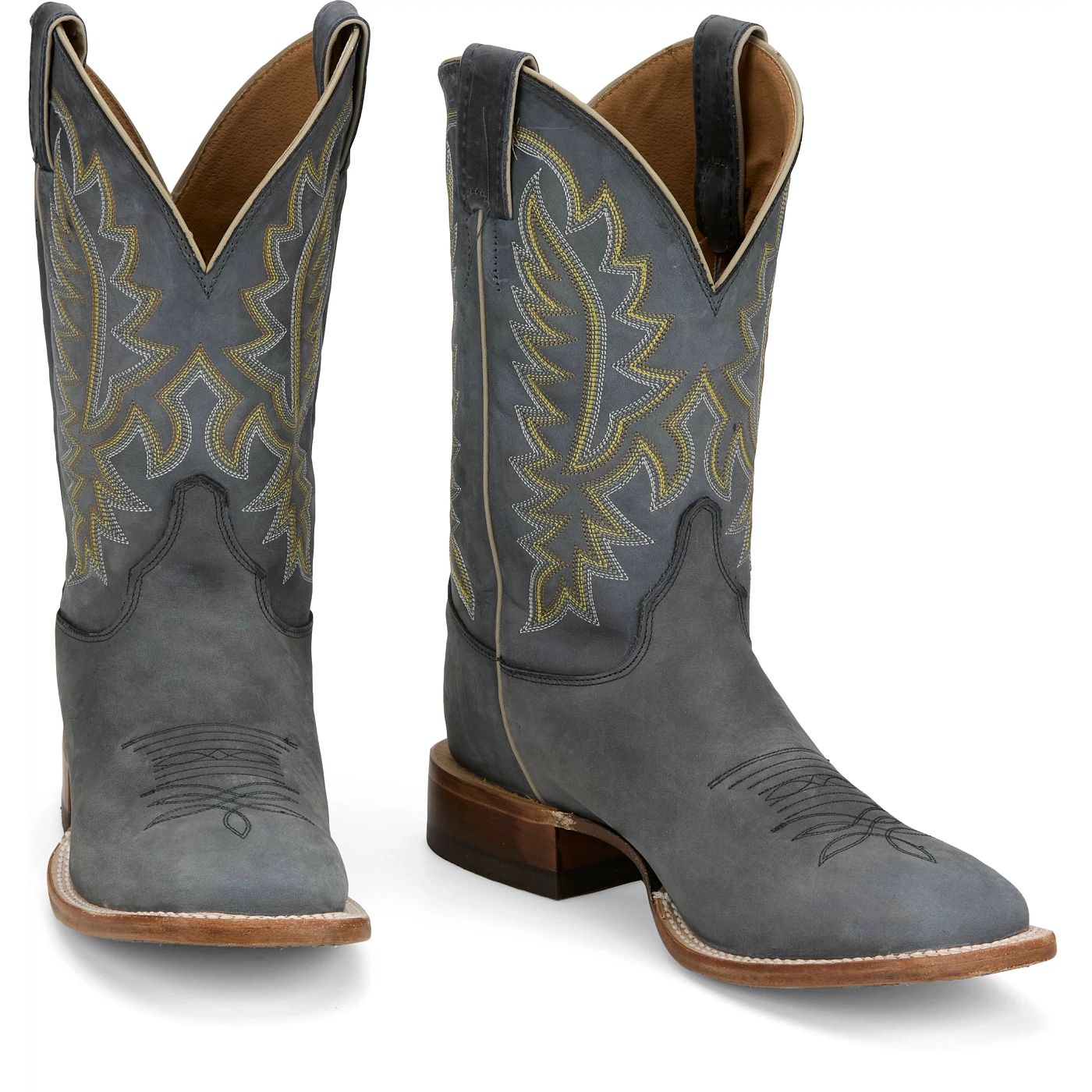 Justin Boots Men's Rancho 11" Western Boot - Weathered Grey Cowhide (BR391) - Front View