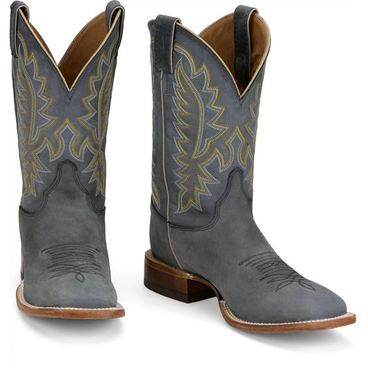 Justin Boots Men's Rancho 11" Western Boot - Weathered Grey Cowhide (BR391) - Front View
