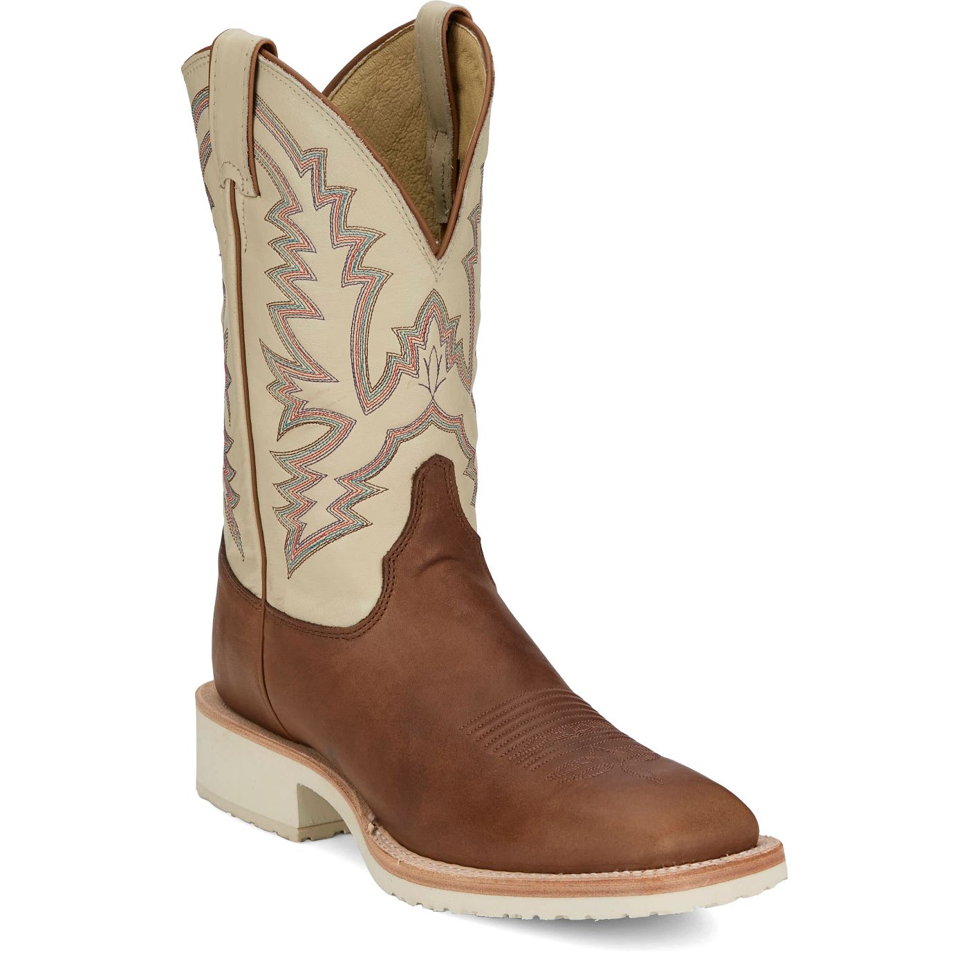 Justin Boots Men's Trainor 11" Western Boot - Bone Cowhide (BR394) - View 2