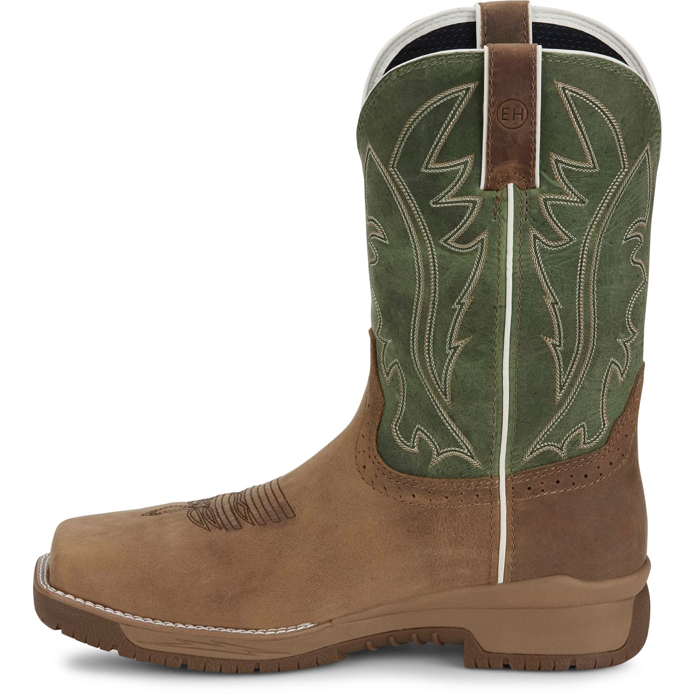 Justin Work Men's Nitread 11" Waterproof Nano Comp Toe Boot - Oak (CR3210) - View 8