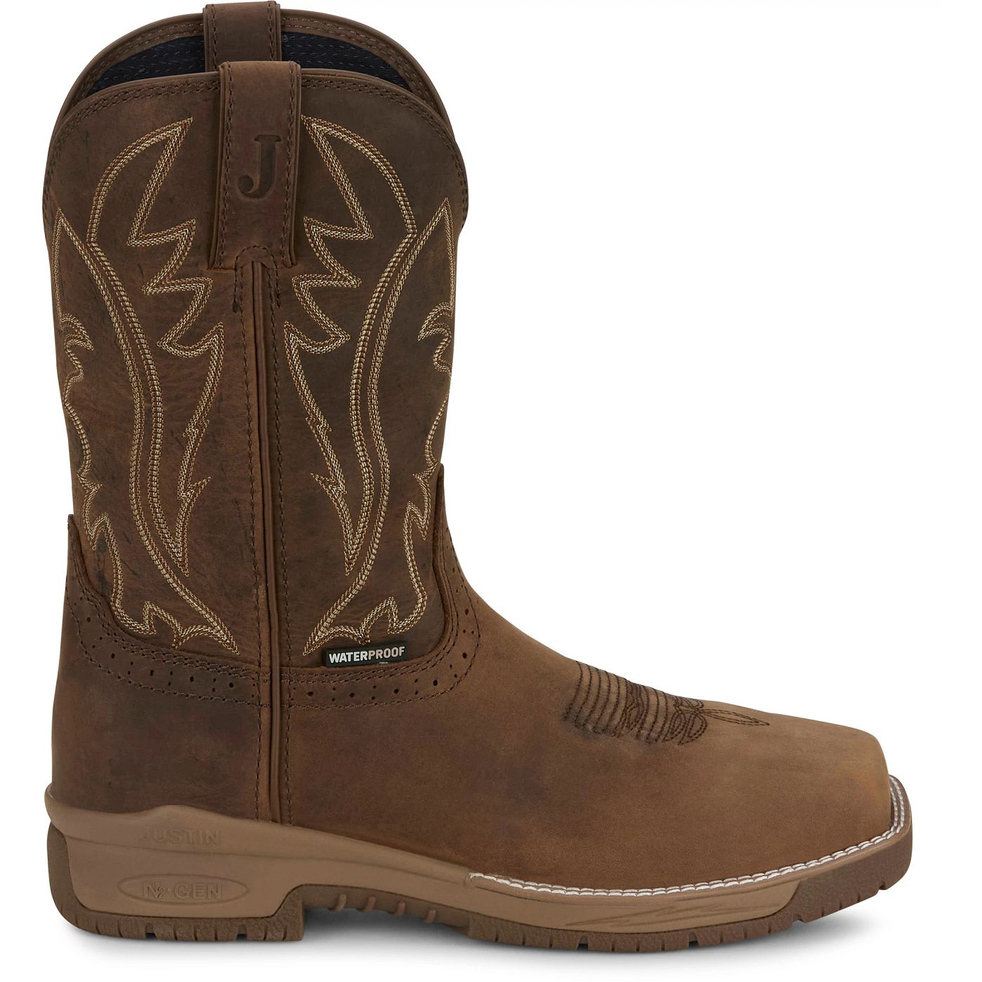Justin Work Men's Nitread 11" Waterproof Boot - Taupe (CR3211) - View 3