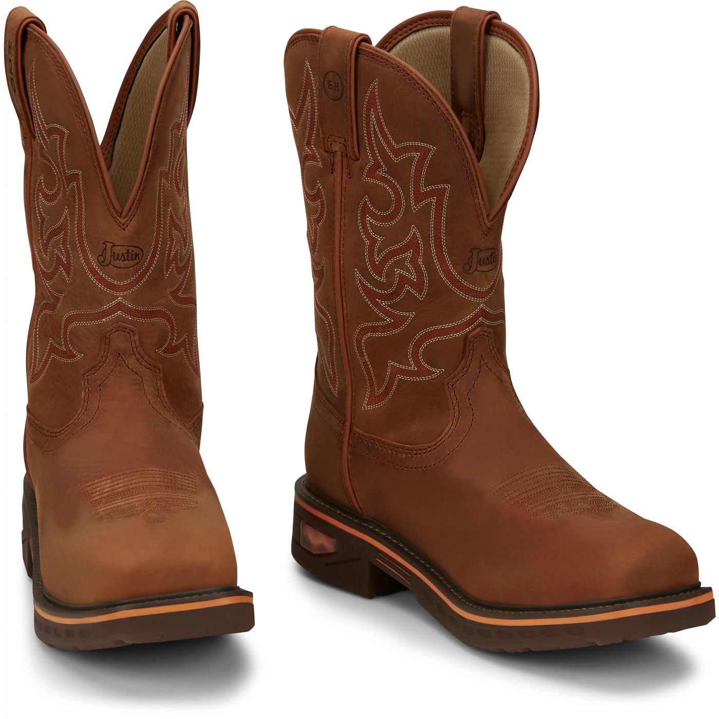 Justin Work Men's Resistor 11" Nano Comp Toe Boot - Russet Brown (CR4016) - Front View