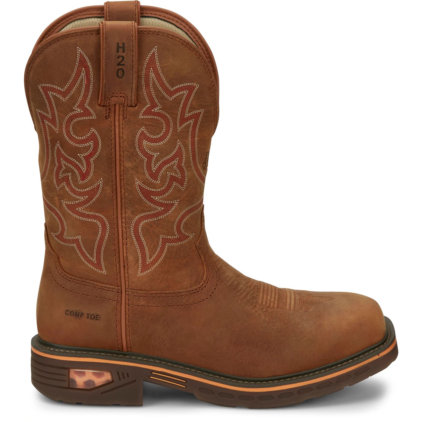 Justin Work Men's Resistor 11" Nano Comp Toe Boot - Russet Brown (CR4016) - View 3