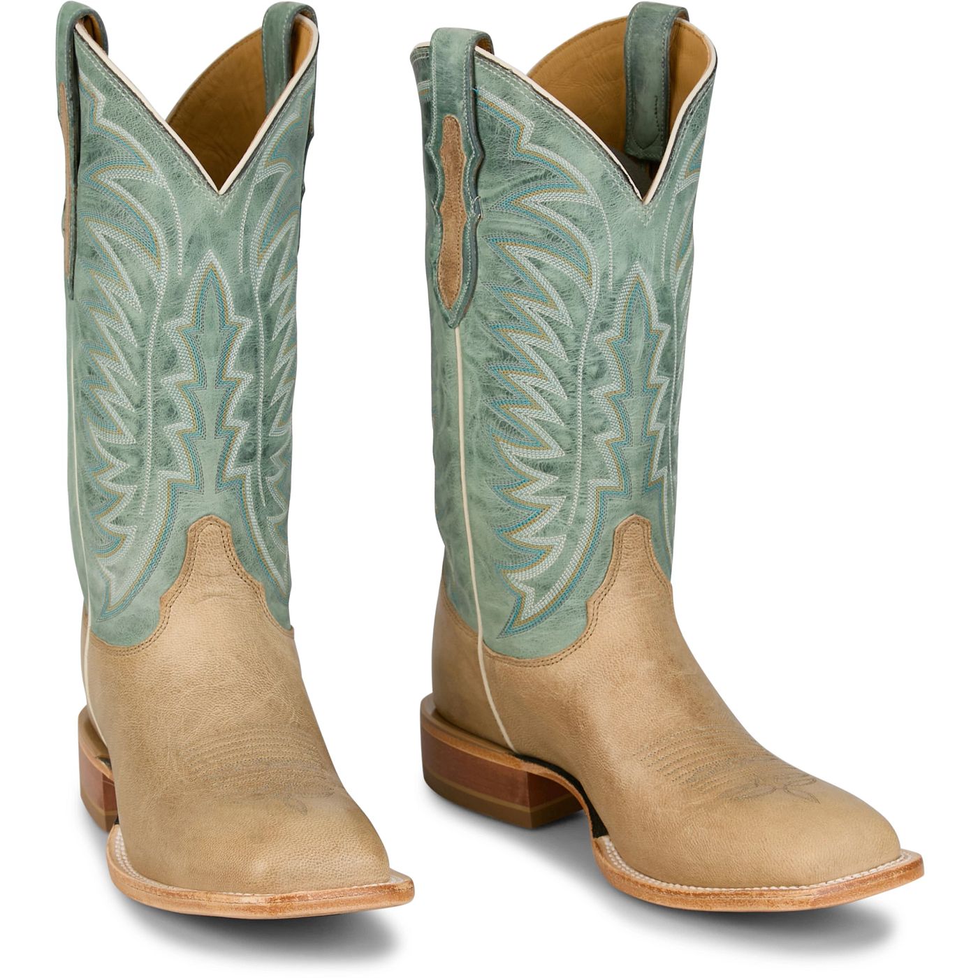 Justin Boots Burchett 13 Goat Turquoise CX1311 Front View