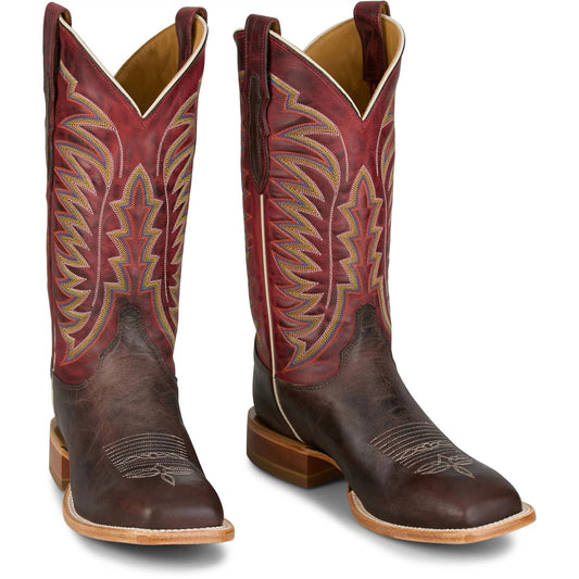 Justin Boots Burchett 13 Goat Red CX1313 Front View